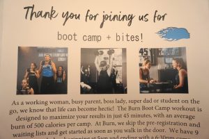 Burn Boot Camp and Bites Flyer