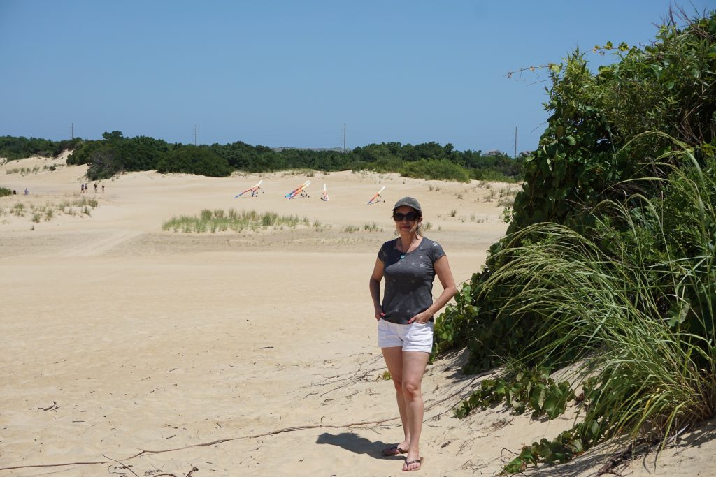 Lucy Brummett visiting Jockey's Ridge State Park